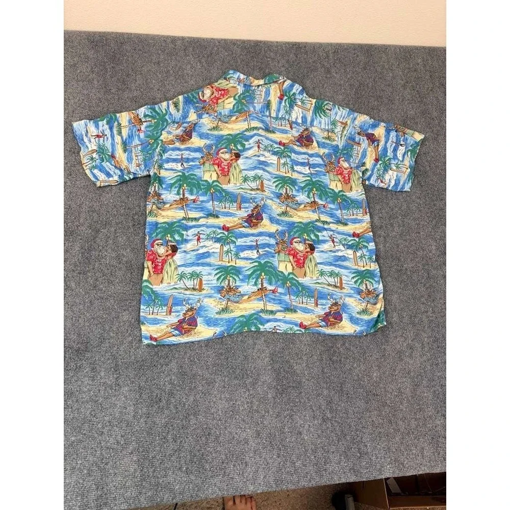 Vintage Reyn Spooner Christmas Santa Short Sleeve Hawaiian Camp Shirt - Size XL